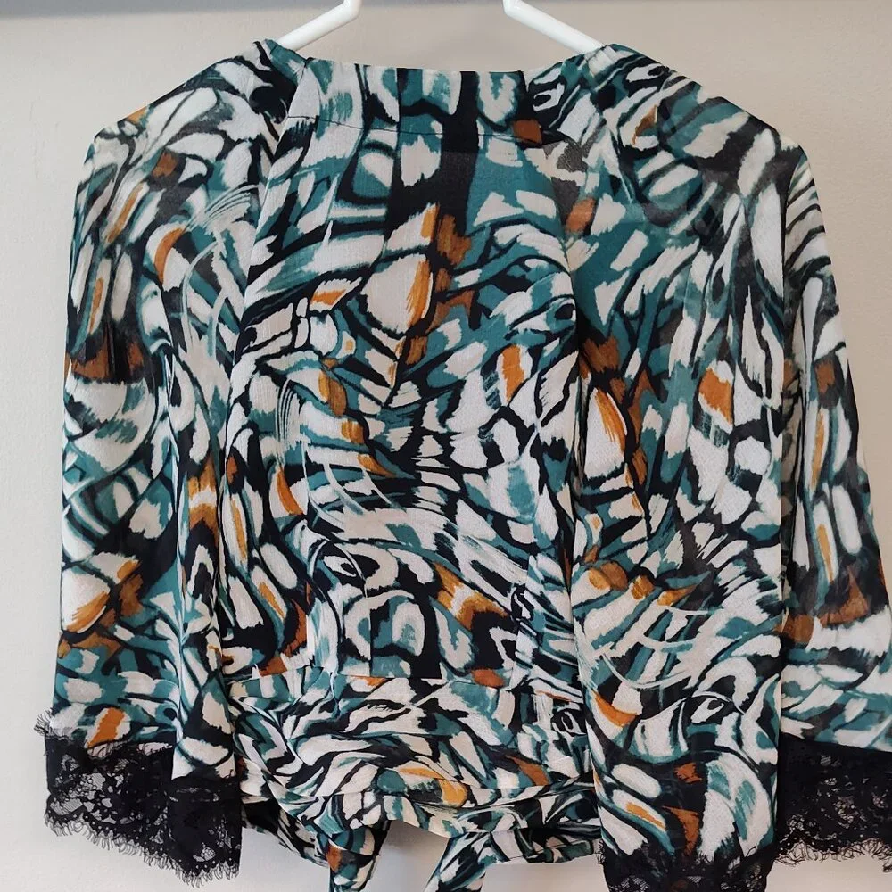 NWOT! Anthropologie Flutter-Sleeve Wrap Top - Size XXS - Picture 4 of 6